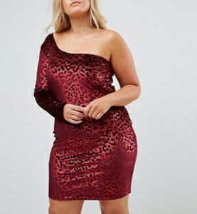 NaaNaa Bodycon One Shoulder Dress in Velvet